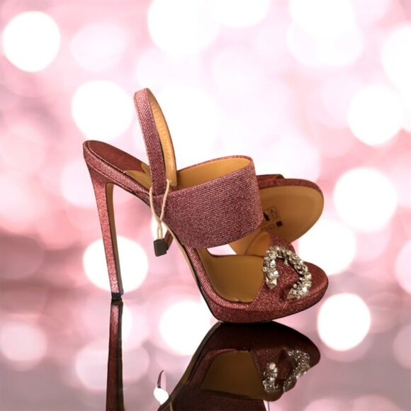 New Jimmy Choo Saphie / Pink Glossy Metallic - Size 38 - New in Box + Dust Bag - Picture 5 of 5